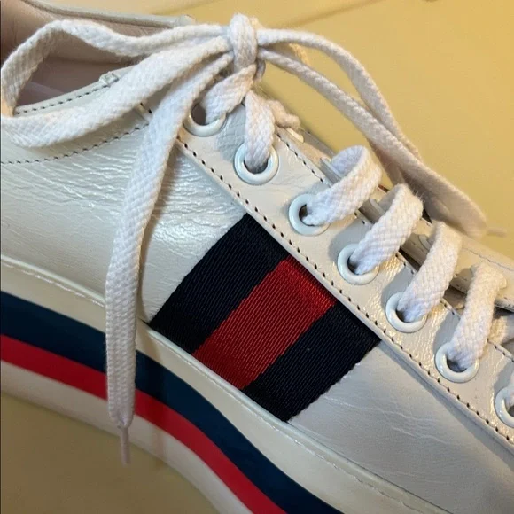 Gucci Women's White Platform PeGGy Sneakers size 36 - Picture 6 of 9